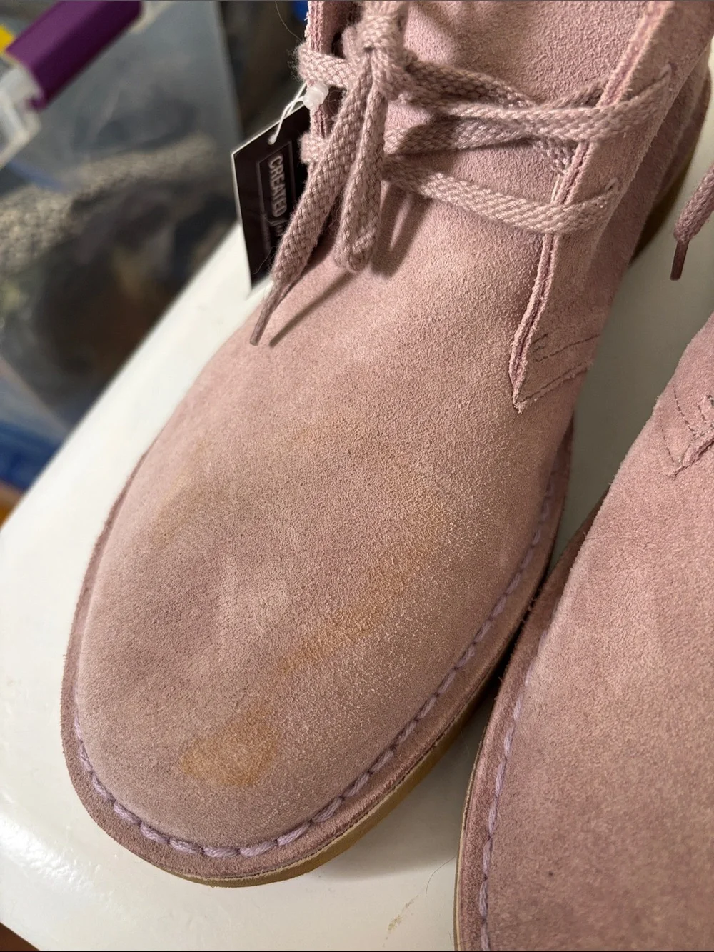 Clarks Bushacre 2 Men's Suede Chukka Boots Lavender Mauve Size 10 NEW